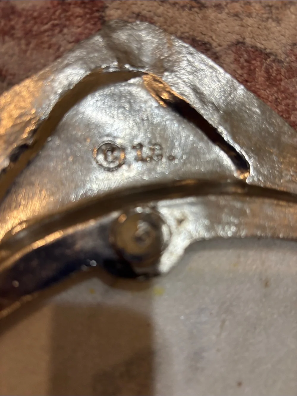 Vintage Marble Insert Fish Pewter Tray